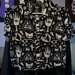 Gothic symbol Woven crop top